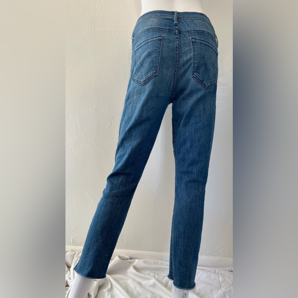 Mother Jeans Stunner Zip Ankle Step Fray Good Girls Do Wash Blue Size 29 - Picture 8 of 14